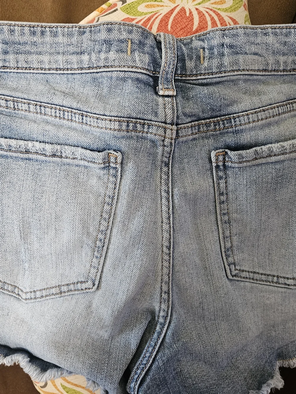 Light Blue Distressed Women's Denim Shorts